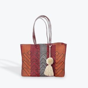 Waterproof Beach Tote brown orange red grey